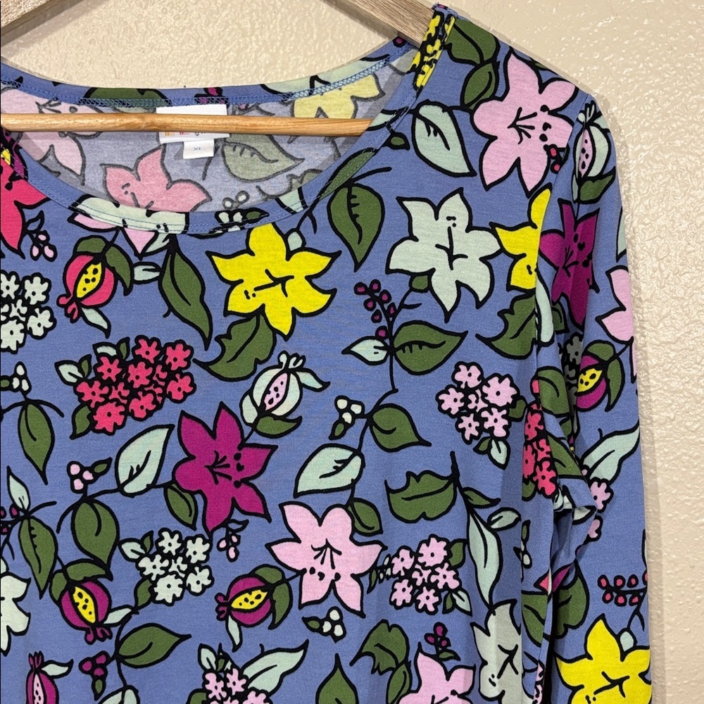 Lularoe Floral Print Long Sleeve Debbie Dress Size XL - Picture 2 of 5
